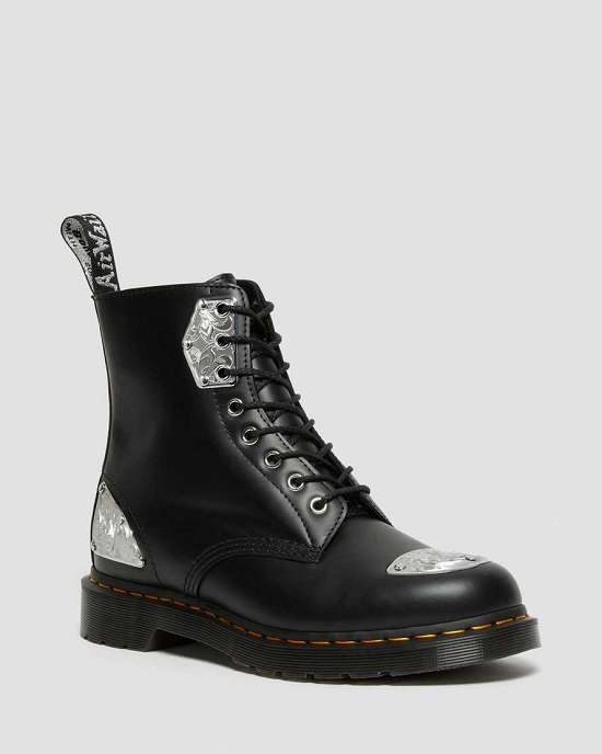 Botas Negras Dr. Martens 1460 King Nerd Smooth Hardware Mujer Negros MX-65081